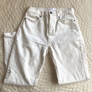 White straight leg pants from loft